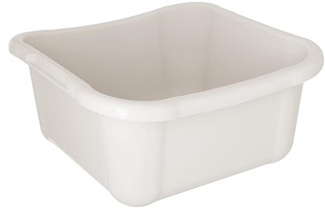 KADAX Ciotola rettangolare per la biancheria, robusta vasca per il bucato, ciotola per il lavaggio con comode maniglie, contenitore per la pulizia, ciotola compatta (bianco, 8 l)