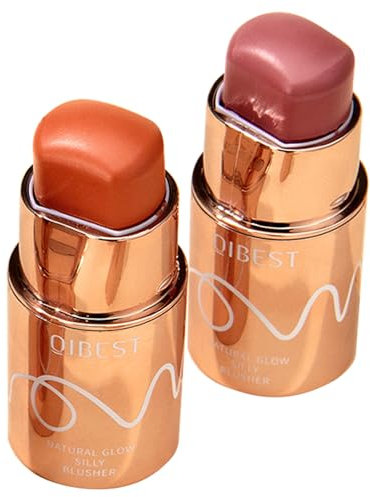 BeauFairy Creme Blush Stick, 2 Stk, Mattes Leichtes Rouge Stick, Soft Feuchtigkeitsspendende Face Blush, Natürliche, Leicht zu Mischen, Multi Gesicht Erröten für Wange, Lippe und Auge, 02+03