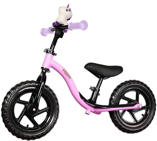 KRIDDO Kinder Laufrad ab 2 Jahre, Lauflernrad ab 18 Monaten bis 5 Jahren, interaktives Balance-Fahrrad mit Fußstütze und Lenker, Geschenk für Jungen und Mädchen zum Geburtstag, Baby Spielzeug, Violett