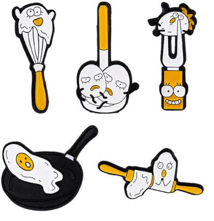 DowraP Food Enamel Lapel Pin Funny Egg Yolk Enamel Pin Cute Fried Egg Pan Metal Badge Boys Girls Universal Personality Fashion Accessories Suitable for Hats Jackets Cotton Shirts Skirts Canvas Bags