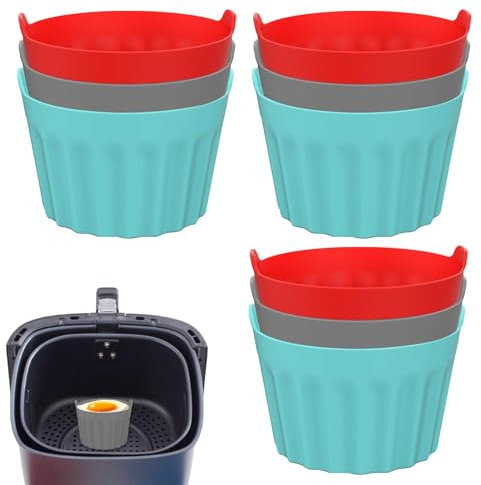 Moule Silicone Air Fryer, Ramequins À Gâteaux, Moule Réutilisable Pour Friteuse À Air, Moule À Cupcakes Pour Friteuse À Air, Moules À Œufs Pochés, Accessoires De Friteuse, Moule Pour Muffins