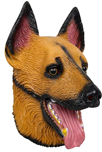 nezababy Tiermaske Pferdemaske Gorilla Maske Latex Ganzkopf Realistische Masken Halloween Kostüm Kopfbedeckung für Karneval Party Parade (Wolfmaske, Einheitsgröße)