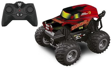 TURBO CHALLENGE - Smashroar TC10 - Extreme Monster - 1/20-095362 - Voiture Télécommandée - Rouge - Prêt à Rouler - Option Toupie - Batterie Rechargeable et Piles incluses - À Partir de 6 Ans