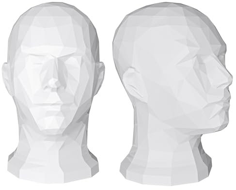 TESTAFIT Mannequin Kopf schaufensterpuppe kopf deko für Helme Mützen Brillen Kopfhörer. kopf für VR-Brille kopfhörer. Dekorativer Aussteller für Schaufenster und Aufbewahrung (Weiß)