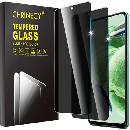 CHRINECY 2 Piezas Protector Pantalla de Privacidad Compatible con Xiaomi Redmi Note 12 4G / 5G, Antiespia Cristal Vidrio Templado, Anti-Spy, 9H Dureza, Anti-Arañazos