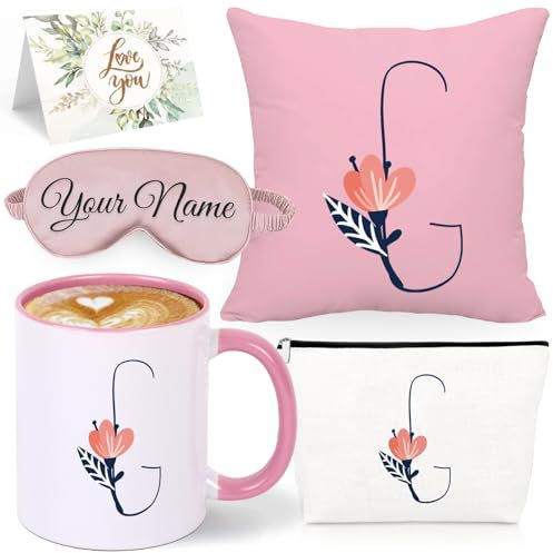Taza de café personalizada con inicial A-Z del alfabeto, taza de café de 11 onzas, taza personalizada con iniciales, regalos de cumpleaños para hermana, mamá, profesora, dama de honor (inicial D)