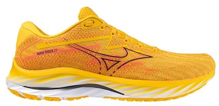 Mizuno Wave Rider 27, Laufschuh für Herren, Citrus Black Nastrurtium, 45 EU