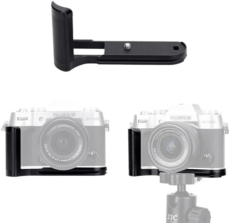 JJC Metal Hand Grip for Fujifilm Fuji X-T50 Camera - Arca Swiss Type Quick Release Plate - Anti-Slip L Bracket Enhanced Grip, Black