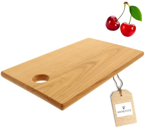 HOFMEISTER® Schneidebrett Edelkirsche – Hochwertiges Holzbrett mit Griffloch, langlebig und stilvoll, perfekt zum Schneiden und Servieren, edles Design, 30 cm