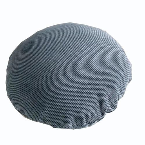 Kissenbezug Rund 45x45 50x50 60x60 Chenille Sofa Kissenbezüge Runder, Zierkissenbezug Dekokissen Sofakissen Kissenhülle Dekorative Weiche Zierkissenbezüge Kissen Bezug(Gray-Blue,60 cm (1pc))
