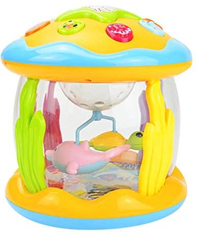 Rod Kids 3-4 Musical Baby Toys 6 To 12 Months Learning Infant Toys 12 To 24 Months Babies Ocean Rotating Light Up Toys Toys For 6 7 8 9 10 Months Toddlers 1 Year Old Boys Girls (Yellow, One S