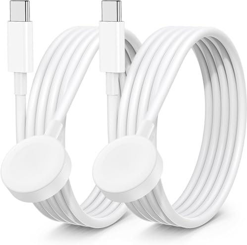 Cargador para Apple Watch USB C Original[Certificado MFi]2 Piezas Cable de Carga iWatch Rápida Magnético Inalámbrica a USBC Portátil Compatible Con Apple Watch Series SE/Ultra2/10/9/8/7/6/5/4/3/2/1-1M
