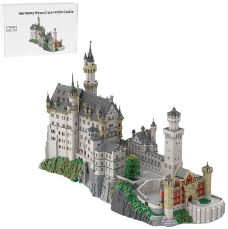 ToyGhillied Schloss Modular Bauklötze, MOC-123380 Deutschland Schloss Neuschwanstein Modellbausatz, Sammelbare Weltberühmte Wahrzeichen Architektur Bausteine für Erwachsene & Jugendliche (57602 Teile)