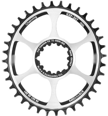 KFXYSM Plato Bicicleta,Monoplato MTB Plato Ovalado con Desplazamiento de 3 mm y 6, Montaje Directo, 32T, 34T 36T, for Bicicleta montaña Carretera(Offset 3mm Oval 36T)