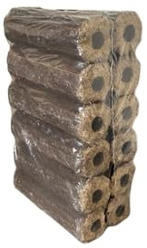 Pinikay Hardwood Heat Briquettes, Compressed Wood Logs for Stoves, Fireplaces, 10kg Pack, 65x65x240mm, Low Ash Content