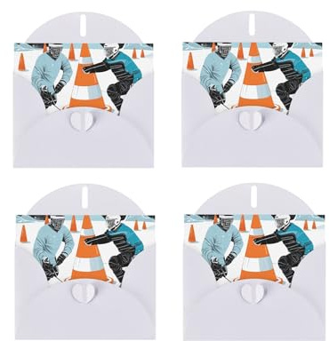 YHNNH Grußkarte aus Fotopapier mit Eishockey-Muster, mit Umschlag, innen blanko, für Weihnachten, Geburtstag, Hochzeit