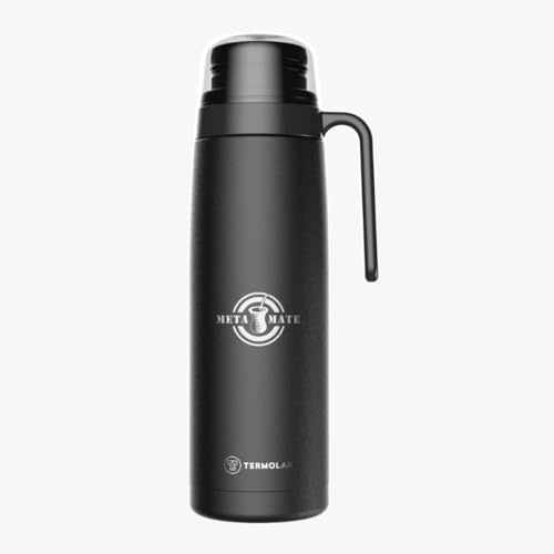 Meta Mate Termolar Termo de 1 litro – Termo de acero inoxidable, 20 h caliente y 36 h frío, sin BPA, a prueba de fugas, con bomba de presión, duradera y 5 años de garantía