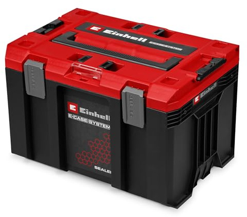 Einhell E-Case M SEALED Systemkoffer | E-Case System | max. 90 kg | staubdicht, strahlwassergeschützt | 44 x 33 x 29 cm | passend: Half Size E-Cases