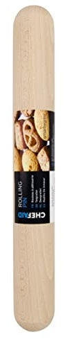 Chef Aid Wooden Rolling Pin, Ideal for All Baking tasks and Perfect for Pastry and Dough Products, Measures 28.5 cm Wide and Made from Well Source Wood, Beige