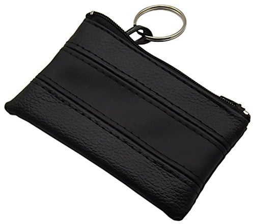 myledershop Praktische Schlüsseltasche/Schlüsseletui/Schlüsselmäppchen mit 1 Reißverschlussfach in verschiedenen Farben (Schwarz/Schwarz)
