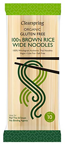 Clearspring Organic Gluten Free Brown Wide Rice Noodles, 200g