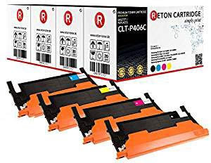 4 Original Reton Toner kompatibel, als Ersatz für CLT-P406C für Samsung CLP-360 CLP-365 CLP-365W CLX-3300 CLX-3305 CLX-3305FN CLX-3305FW CLX-3305W Xpress C410W C460FW C460W