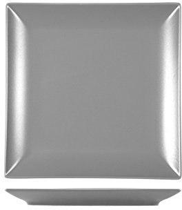 H&H Boston Piatto Frutta, Grigio, Quadrato 18 x 18, Stoneware