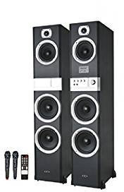 Torre altoparlante professionale | Lettore USB/SD | Radio FM | Lettore MP3 | funzione Karaoke con 2 microfoni | Bluetooth