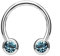 beyoutifulthings Hufeisen-Ring 2 ZIRKONIA Universal-Piercing Brust Nippel Nase Septum Ohr Helix Cartilage Edelstahl Silber Aqua 1,6mm 12mm