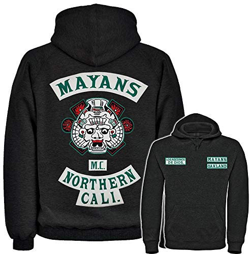 Digital Pharaoh Sons of Anarchist Maya Gestickte Abzeichen Kapuze (S-4XL) Voll Bildschirm Präzise Flicken Redwood Original Jax Teller - Schwarz, L