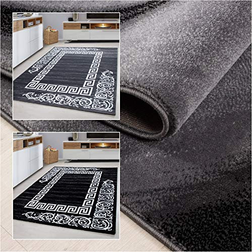 Ayyildiz Teppich-Teppich modern Designer Mäander mit Barock Muster, Polypropylen, Grau, 200 X 290