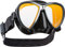 Scubapro Synergy Zwillingsmaske mit Komfortband - Schwarz/Silber - Schwarzes Silikon - Verspiegelte Linse