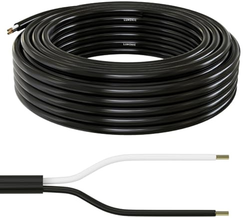 Lumonic 10m FLRYY Fahrzeugleitung 2x1mm² schwarz | 2-adrig | Anhängerkabel | mehradriges KFZ-Kabel | Öl- und Kraftstoffbeständig, flammwidrig | Niedervolt