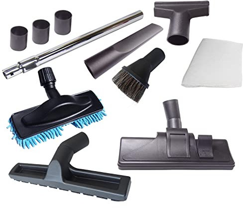 Hossi's Wholesale 11-teiliges Staubsaugerdüsen Set u.a. für 32 oder 35mm Durchmesser z.B. kompatibel für Staubsauger von Merkuria, MIA, micromaxx, Mio Star