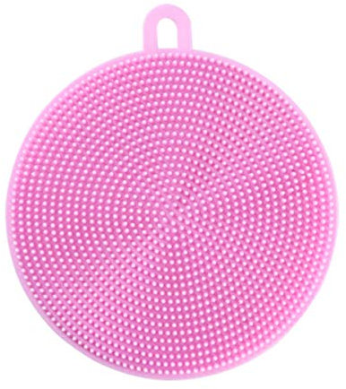zssmGood 5Pcs/Set Radiergummi Silikon Dish Sponge Scrubber Pot Schrubber Haushalts-Reinigungs-Schwämme Antibakteriell Bürsten Rosa
