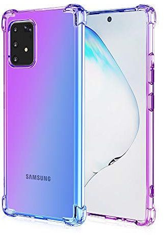 Dedux Cover per Samsung Galaxy S10 Lite, Custodia Trasparente Gradiente Protettivo TPU Case, Ultra Sottile Rinforzo a Quattro Angoli Cover (Viola/Blu)