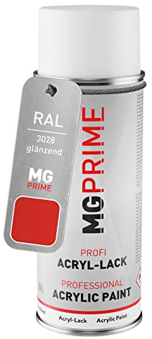 MG PRIME RAL 3028 Reinrot glänzend Acryl-Lack Spraydose | Sprühdose 400 ml, schnelltrocknend