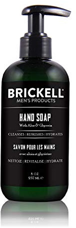 Brickell Men's Handseife für Männer, natürliche und organische, feuchtigkeitsspendende flüssige Handseife, Zedernholz & Regen, 237 Milliliter, duftend