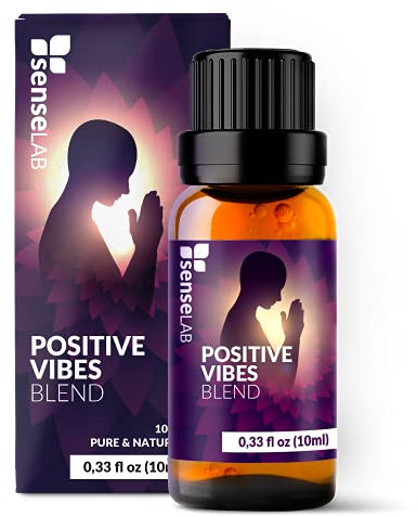 Ätherische Duftöl-Mischung Positive Vibes von SENSELAB in therapeutischer Qualität - 100% naturreine Extrakte aus drei ätherischen Ölen für Aroma-Diffuser und Luftbefeuchter (10 ml)