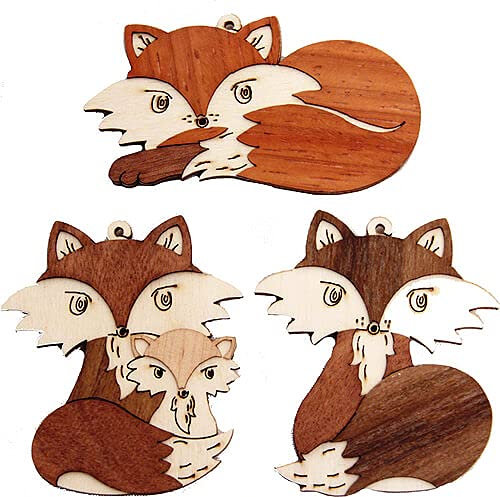 Drechslerei Kuhnert Christbaumschmuck Fuchs - 6er-Set - 7 cm