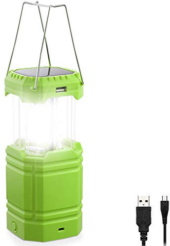 Solar Camping Lantern, Ultra Bright Collapsible Hand Crank LED Flashlight, Portable Wind Up Tent Light, USB Charging, Electronic Lamp for Outdoor and Emergencies