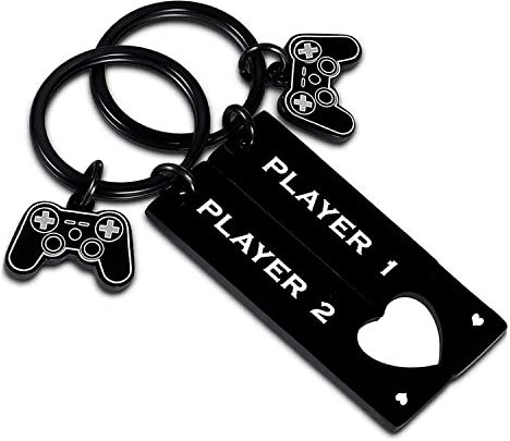 2 lustige Gamer Schlüsselanhänger Freund Geschenke von Freundin Paar Geschenke für Mann Ehemann Verlobte Geschenk von Frau Verlobte Valentinstag Geburtstag Jahrestag