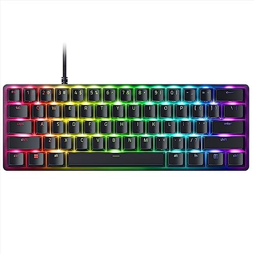 Razer Huntsman Mini (interruttore analogico) - Tastiera da gioco compatta al 60% (interruttori analogici, tasti in PBT, cavo USB-C staccabile), layout UK, nero