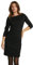 KAFFE Kleid KAsara Damen Kleid Slim Fit Festlich Elegant Cocktail 3/4 Arm S, Black Deep S