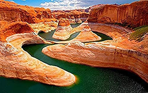 PUZZLECABIN 5000-Teile-Puzzle, klarer bedruckbarer Boden für Erwachsene, Gebirgsfluss-Puzzle, ideal für Entspannung, Meditation, Lernspiel