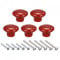 sourcing map 38x28mm Ceramic Drawer Knobs, 5pcs Mushroom Shape Door Pull Handles Red