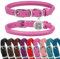 BRONZEDOG Collier pour Chien en Cuir roulé pour Petits, Moyens et Grands Chiens avec étiquette QR-ID (Rose, XS: 23-28 cm)