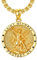 Shusukue St. Michael Kette, Erzengel Saint Michael Amulett Schutzpatron Halskette 925 Sterling Silber, Medaillen Gebetsmünzen Anhänger Christlicher Religiöser Schmuck für Frauen Männer (Gold)
