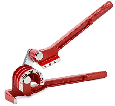 QWORK® 180 Degree Pipe Bender, for 1/4 (6.35mm), 5/16 (7.9mm), 3/8 (9.5mm) Pipe Outer Diameter, Aluminum Alloy Pipe Bending Tool