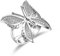 IMINI Modischer Zirkonia-Schmetterling-Ring für Damen und Mädchen, verstellbarer Kristall, offener Statement-Ring, Verlobungsring, Verlobungsring, Jahrestag, Fingerband